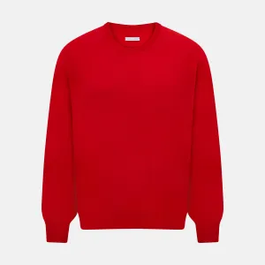 Red Merino Round Neck Jumper