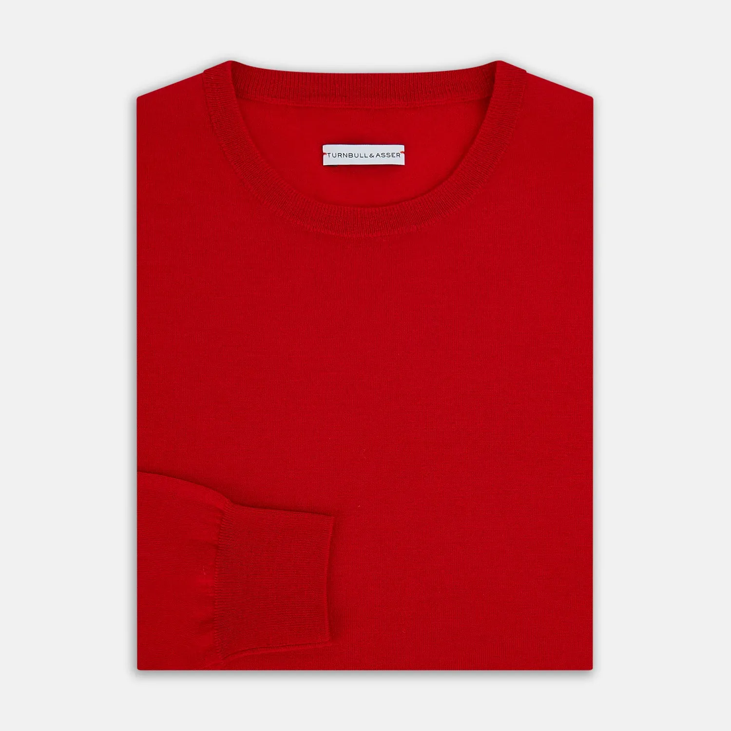 Red Merino Round Neck Jumper