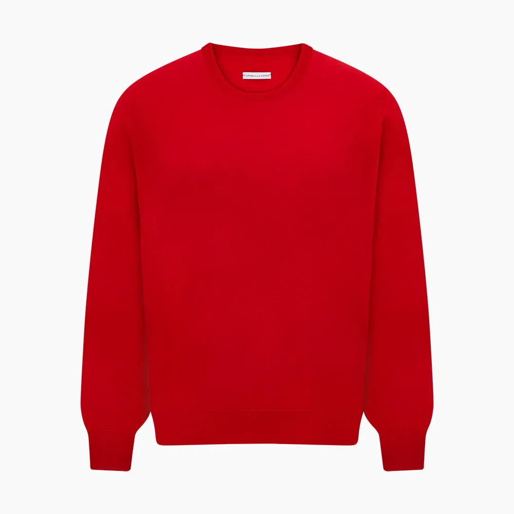 Red Merino Round Neck Jumper