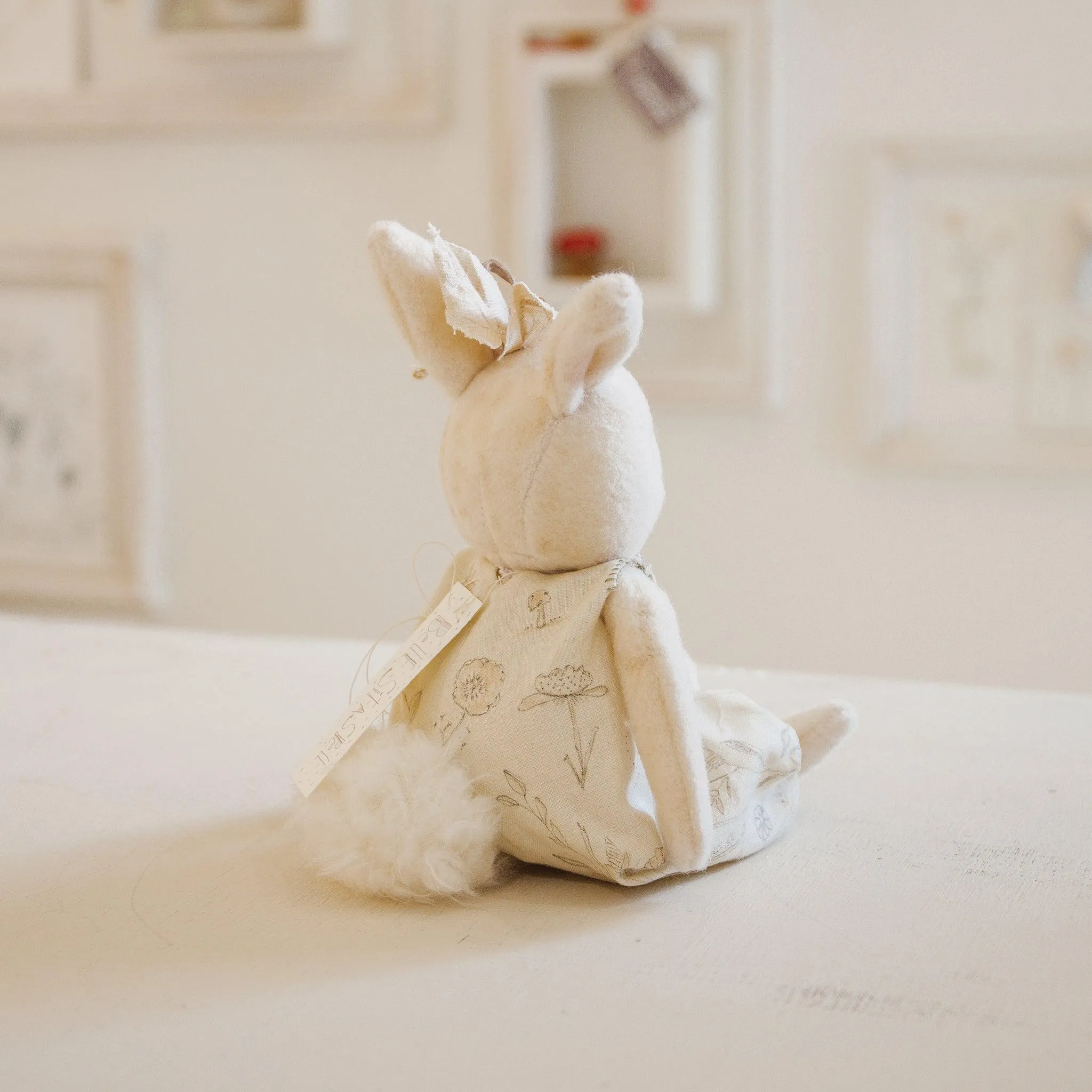 RETIRED - Hutch Studio Original - Belle Sit-a-Spell - Hand-Crafted Cotton & Wool Bunny
