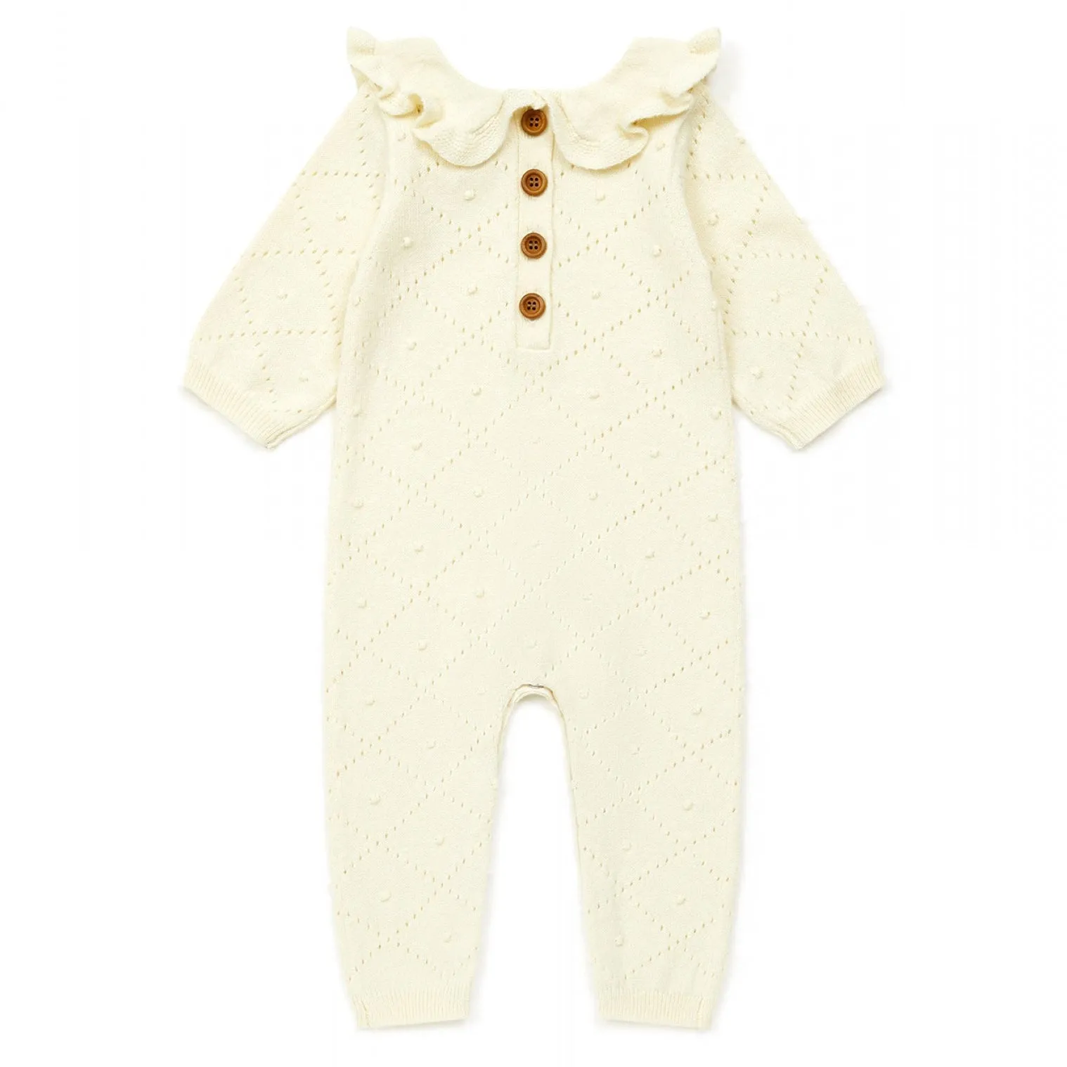 Ruffle Collar Knit Jumpsuit