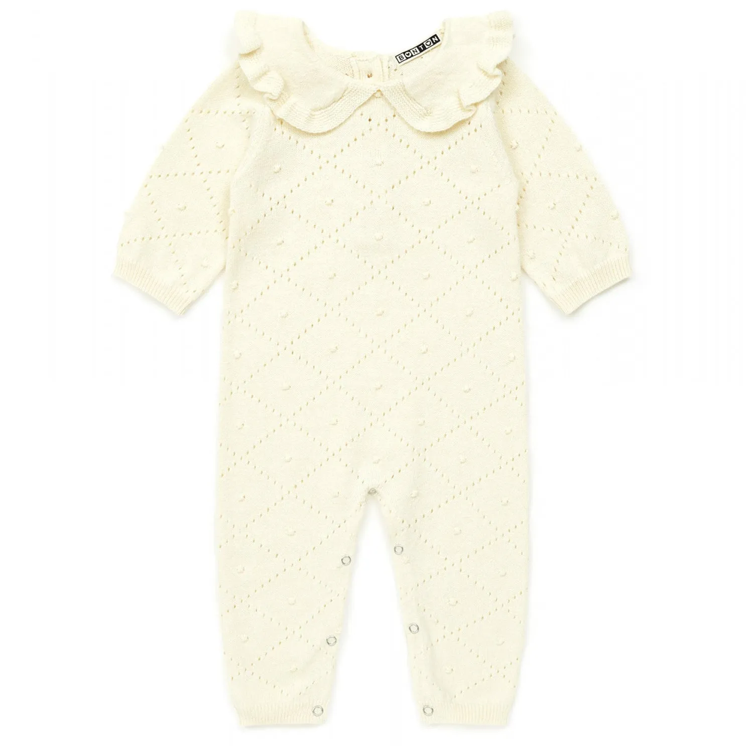 Ruffle Collar Knit Jumpsuit