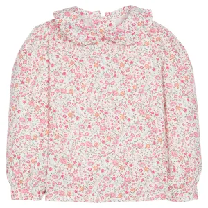 Ruffled Peter Pan Blouse - Pemberley Floral