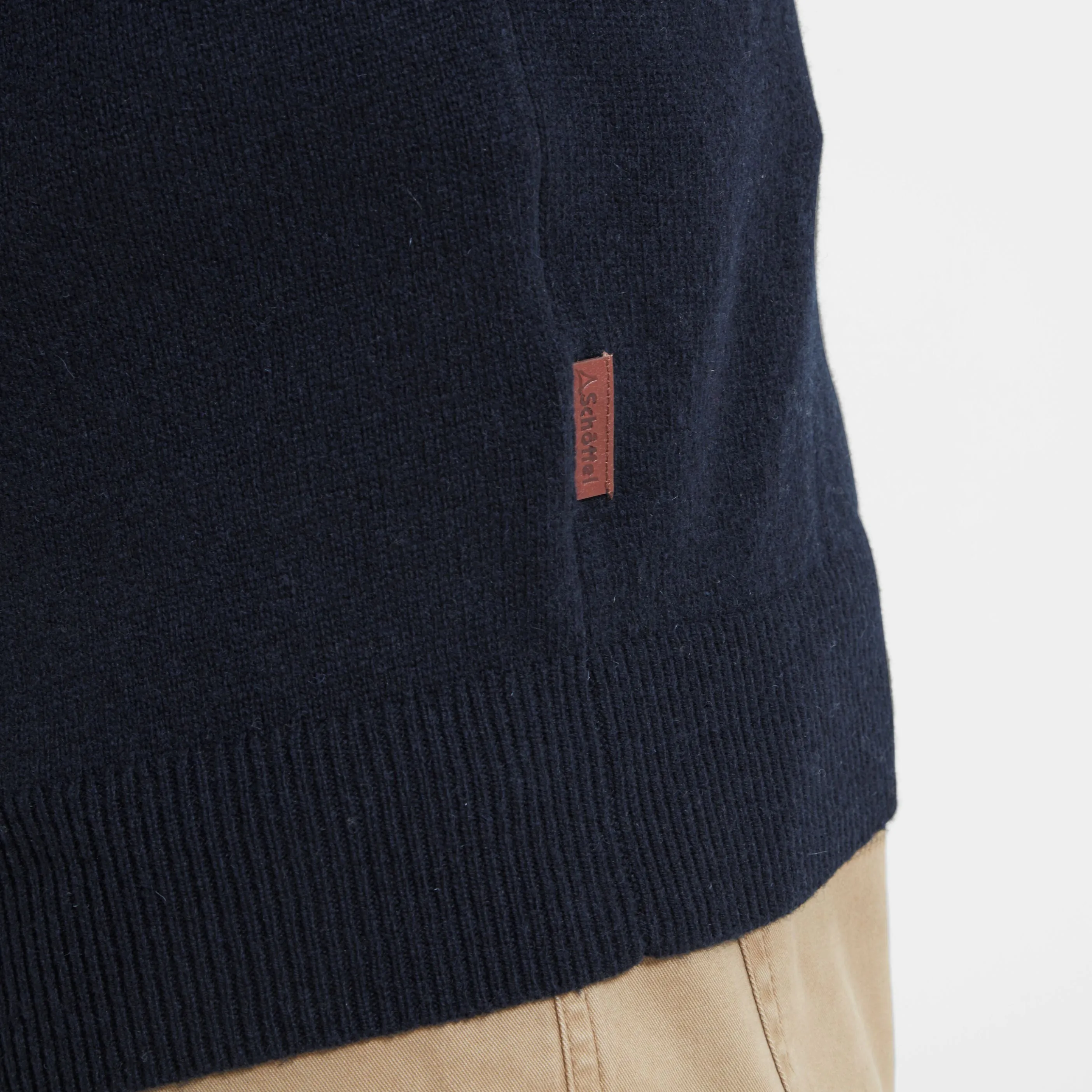 Schoffel Lambswool Mens V Neck Jumper - Navy