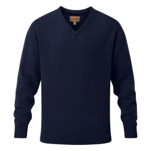 Schoffel Lambswool Mens V Neck Jumper - Navy