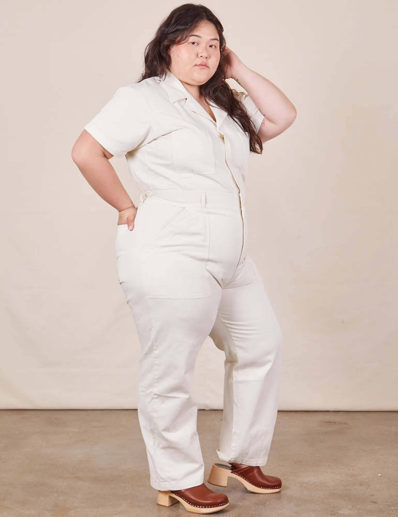 Short Sleeve Jumpsuit - Vintage Tee Off-White