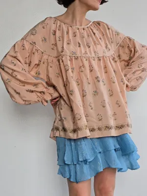 Sky Silk Ruffled Skirt (M)