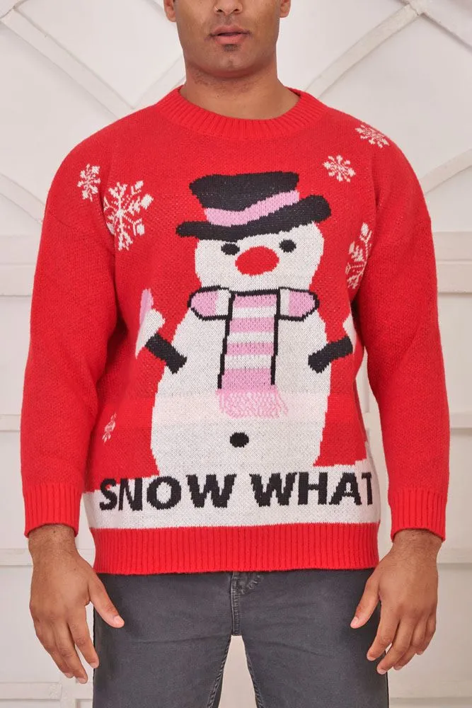 Snowmen What Knitted XMAS Jumper