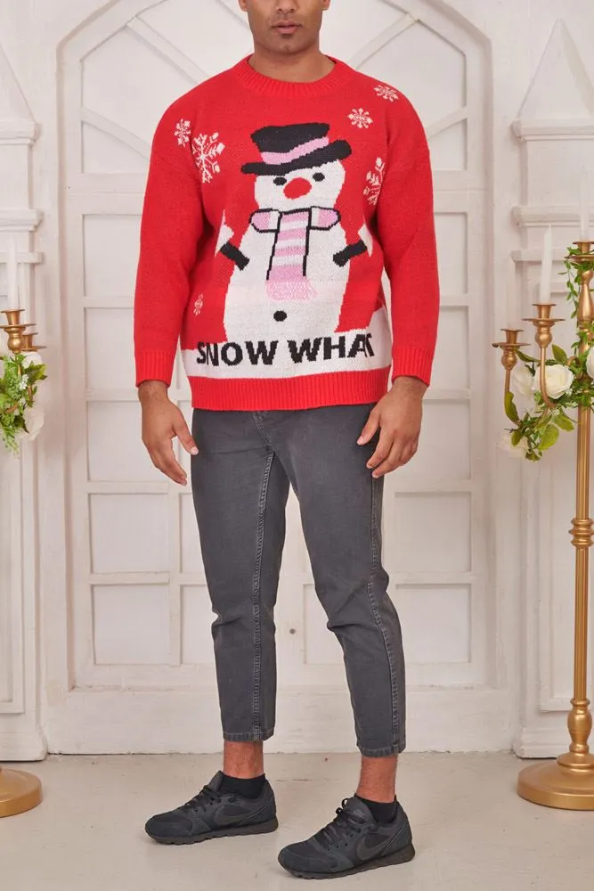 Snowmen What Knitted XMAS Jumper