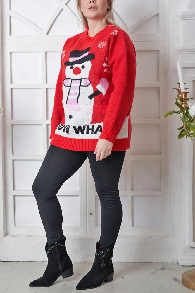 Snowmen What Knitted XMAS Jumper