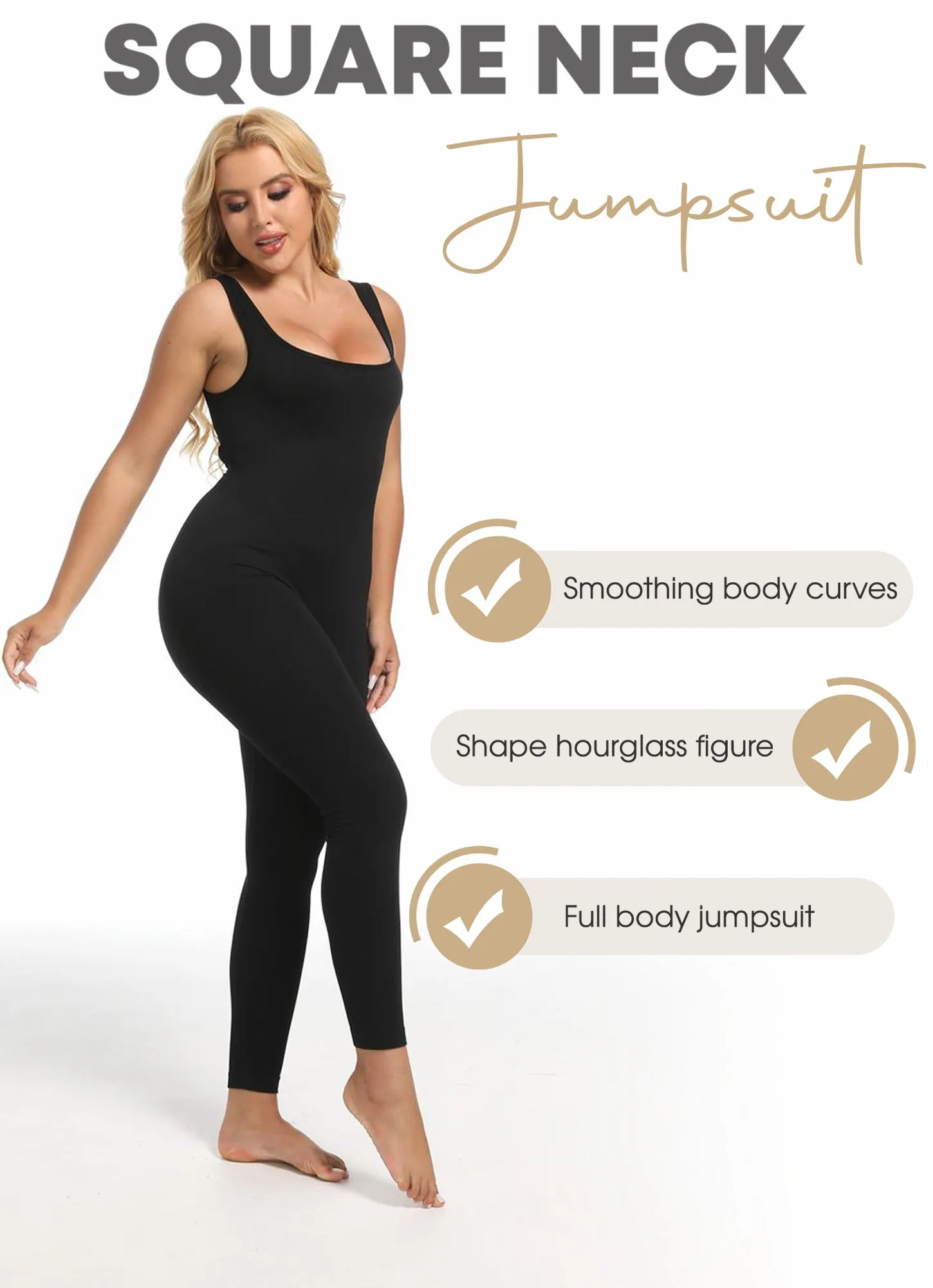 Sooslick Sleeveless Scrunch Butt Yoga Jumpsuit Padded Fitness Bodysuit Sportswear One-Piece Workout Clothes Women Backless Flared Gym Set