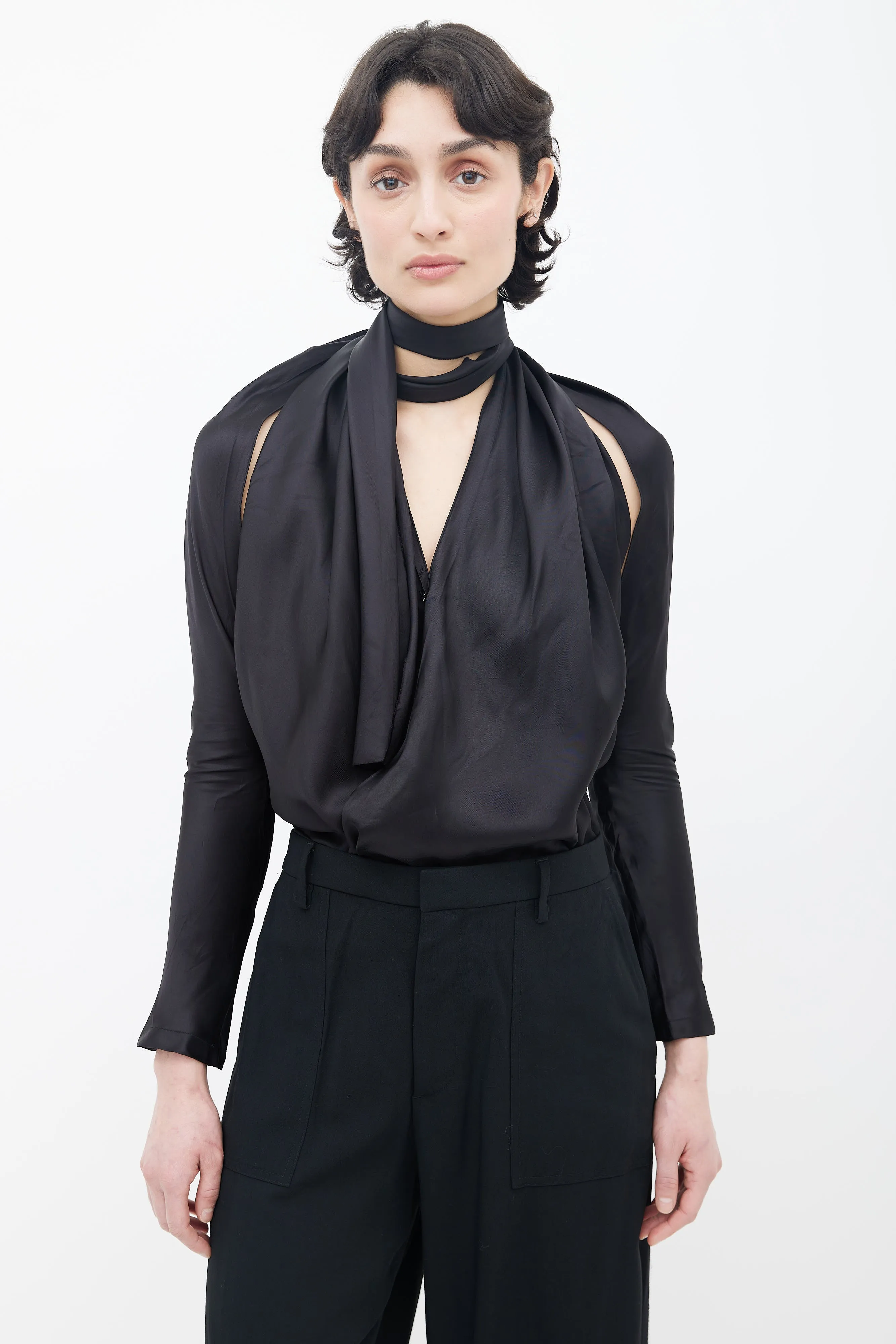Spring 2016 Black Tie Halter Neck Jumpsuit