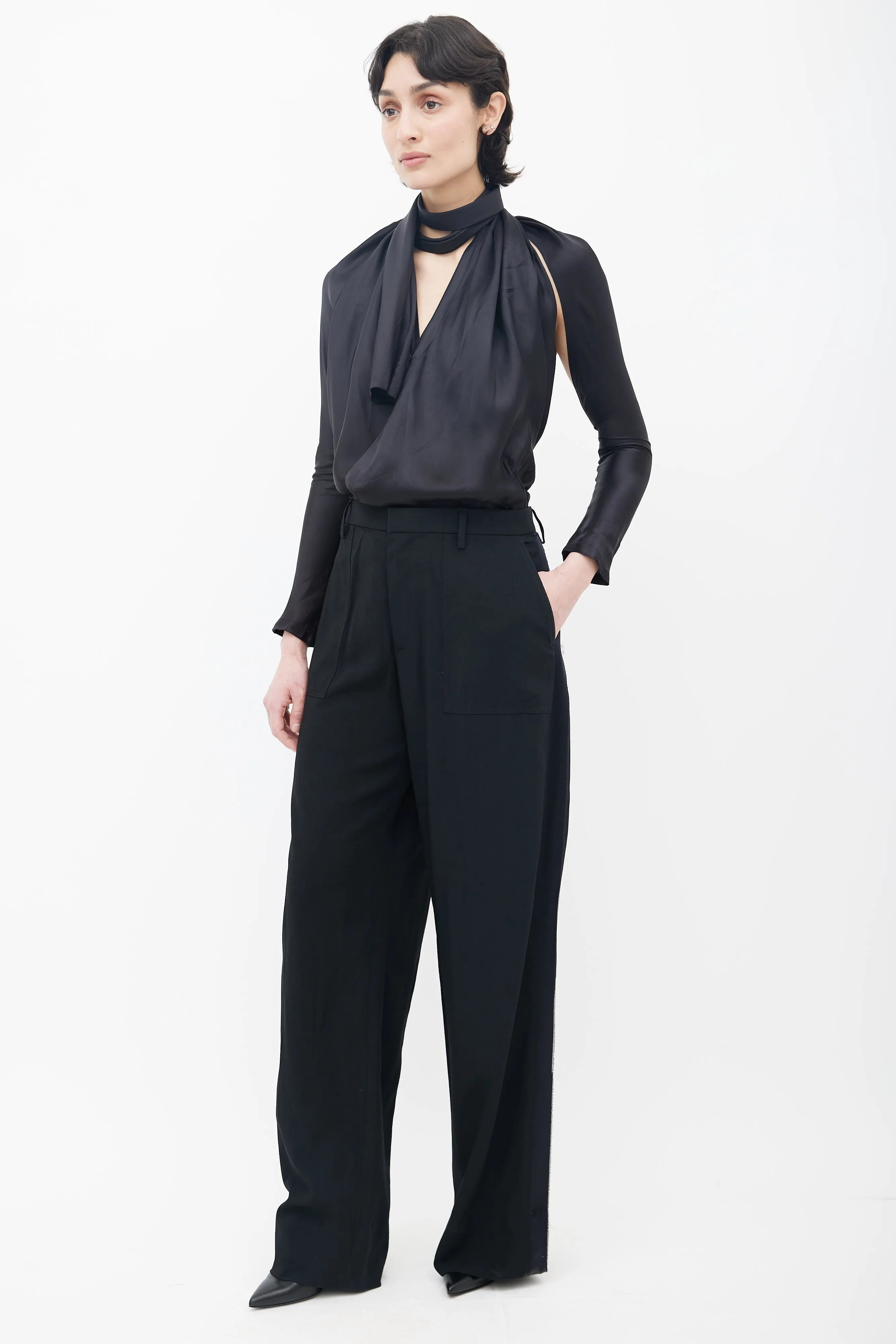 Spring 2016 Black Tie Halter Neck Jumpsuit