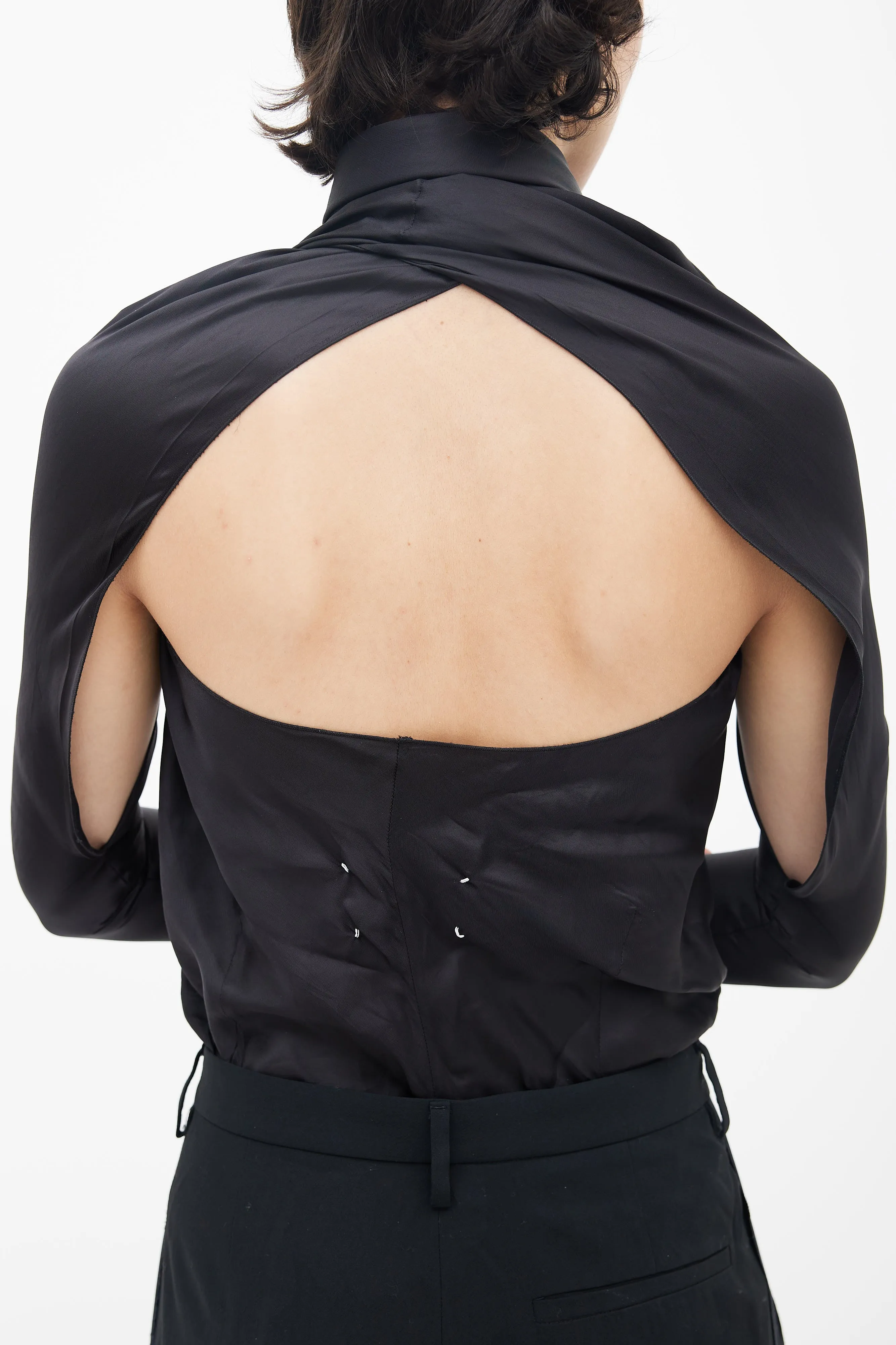 Spring 2016 Black Tie Halter Neck Jumpsuit