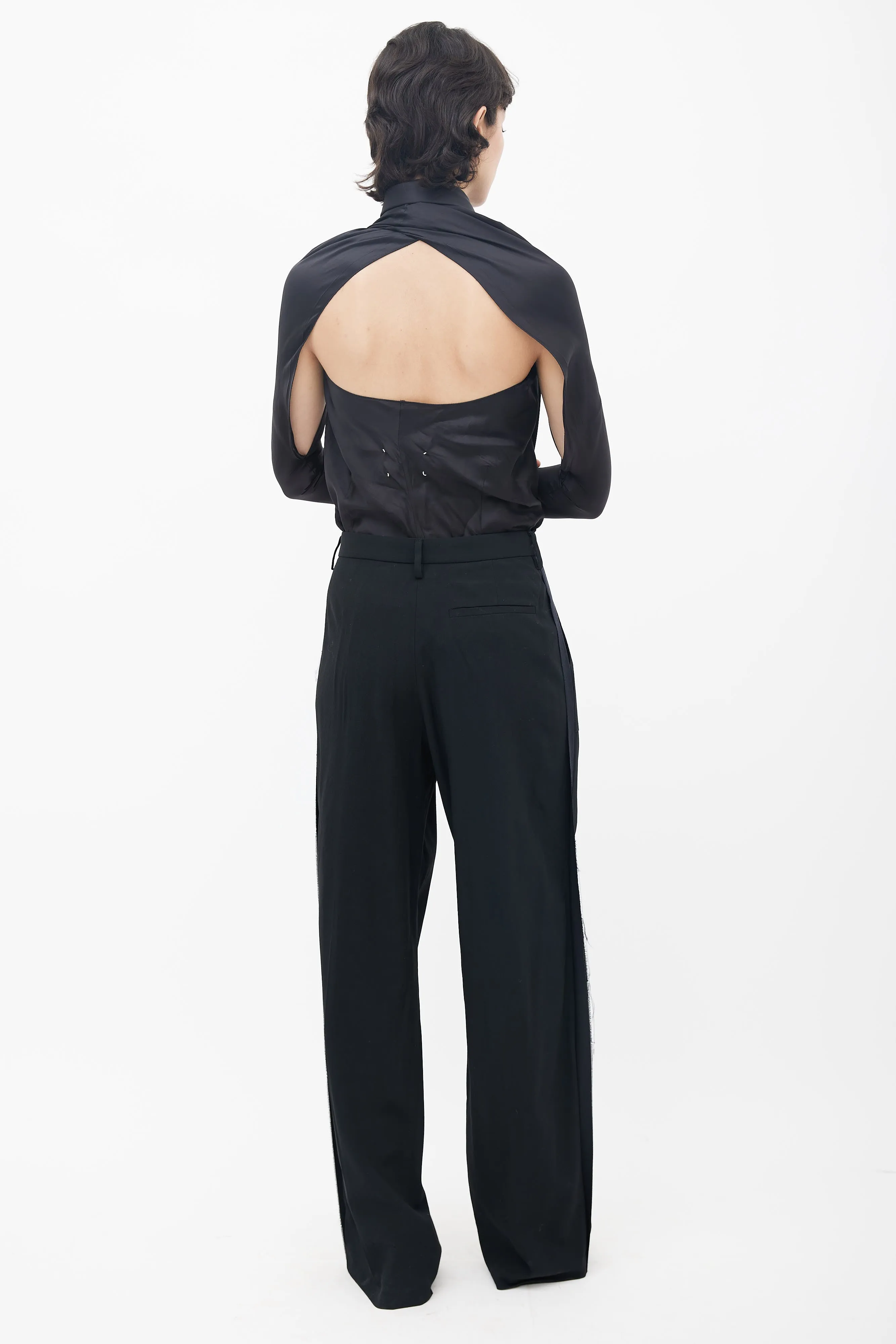 Spring 2016 Black Tie Halter Neck Jumpsuit