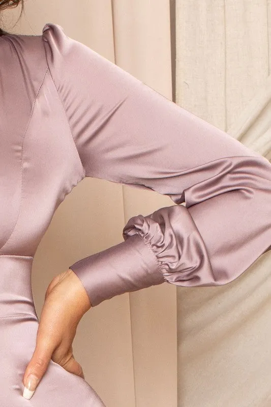 STRETCH DULL SATIN JUMPSUIT