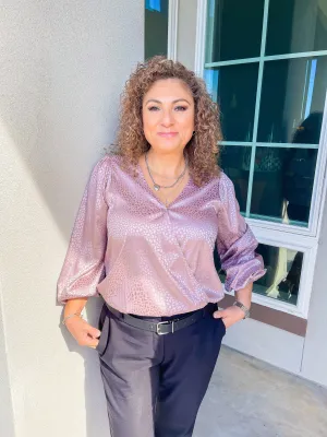 The Elena Leopard Blouse Long Sleeve Bodysuit