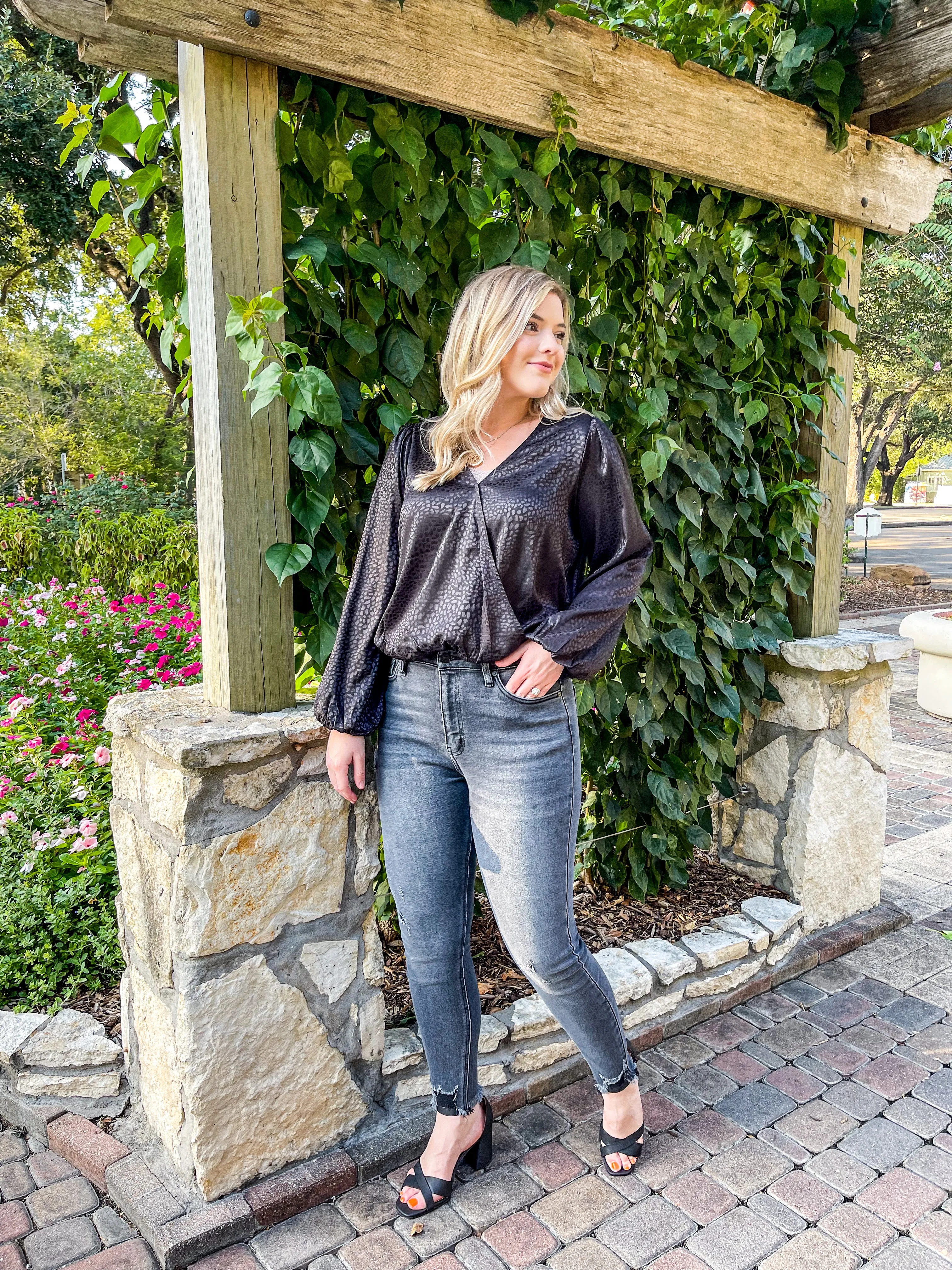 The Elena Leopard Blouse Long Sleeve Bodysuit
