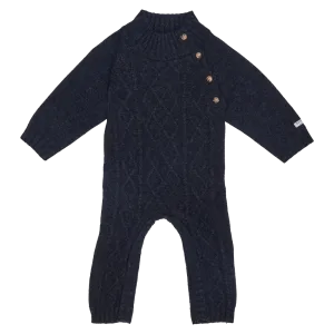Toon Merino Wool Jumpsuit | Blue Marine Melange