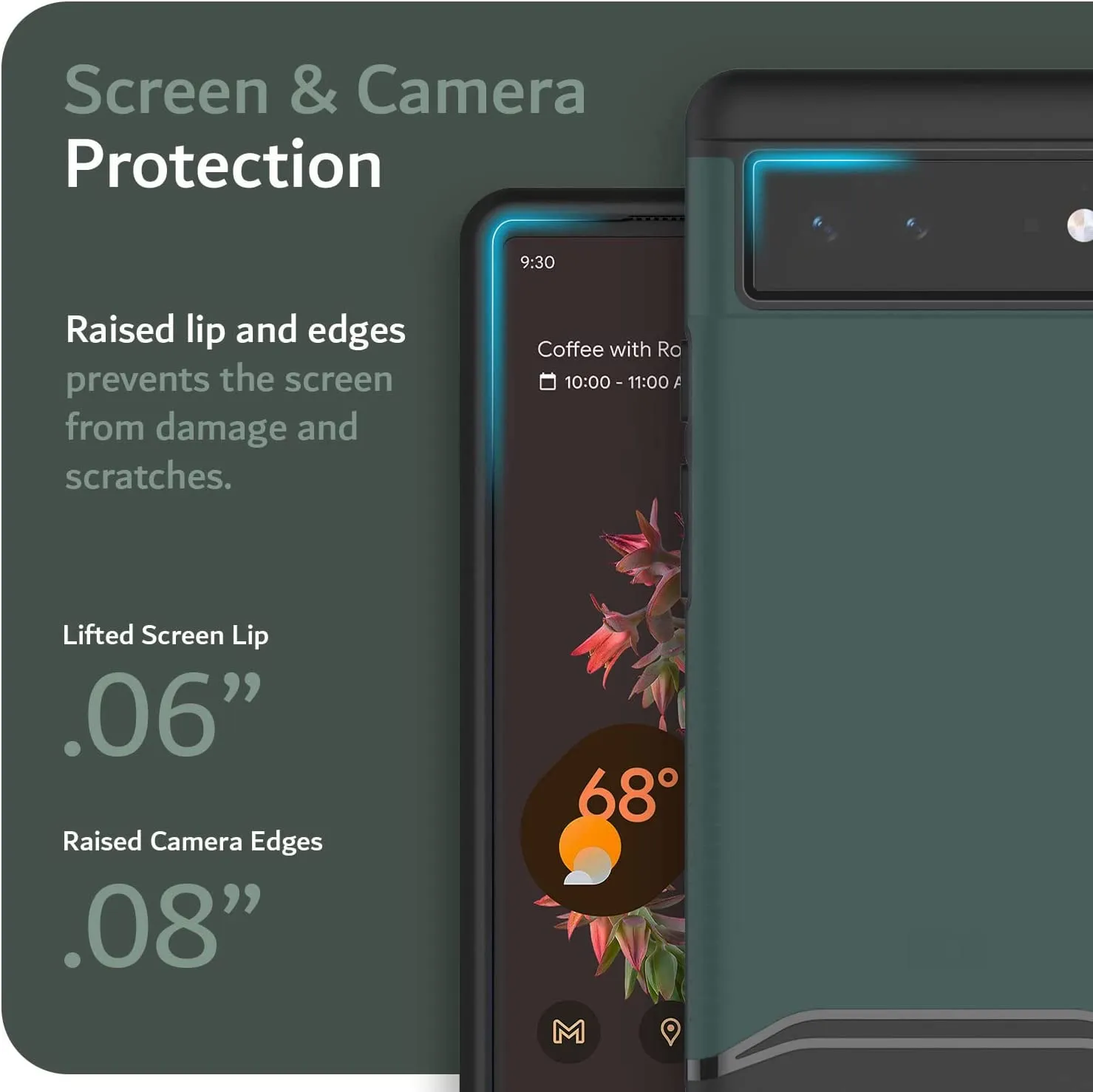 TUDIA DualShield Compatible for Google Pixel 6 Case  Hunter Green