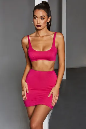 Two Timer Double Layered Bodycon Mini Skirt in Pink