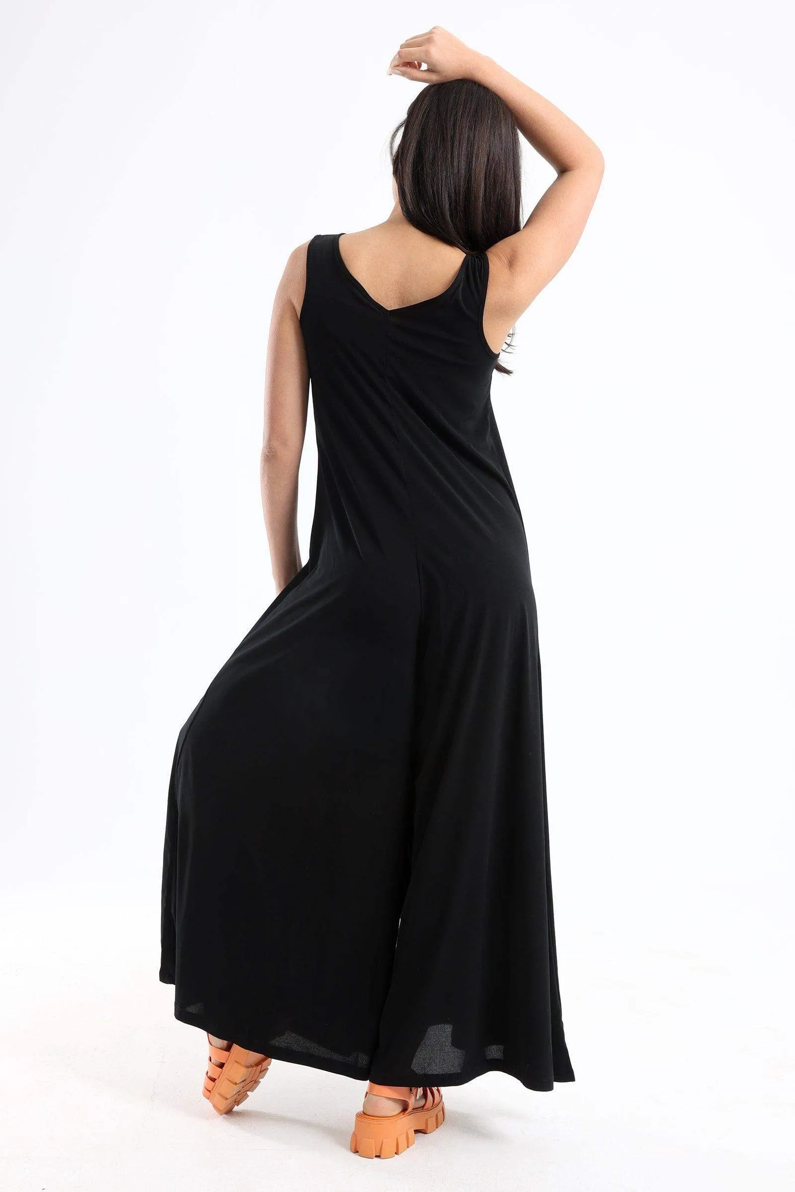 V-Neck Wide Leg Jumpsuit