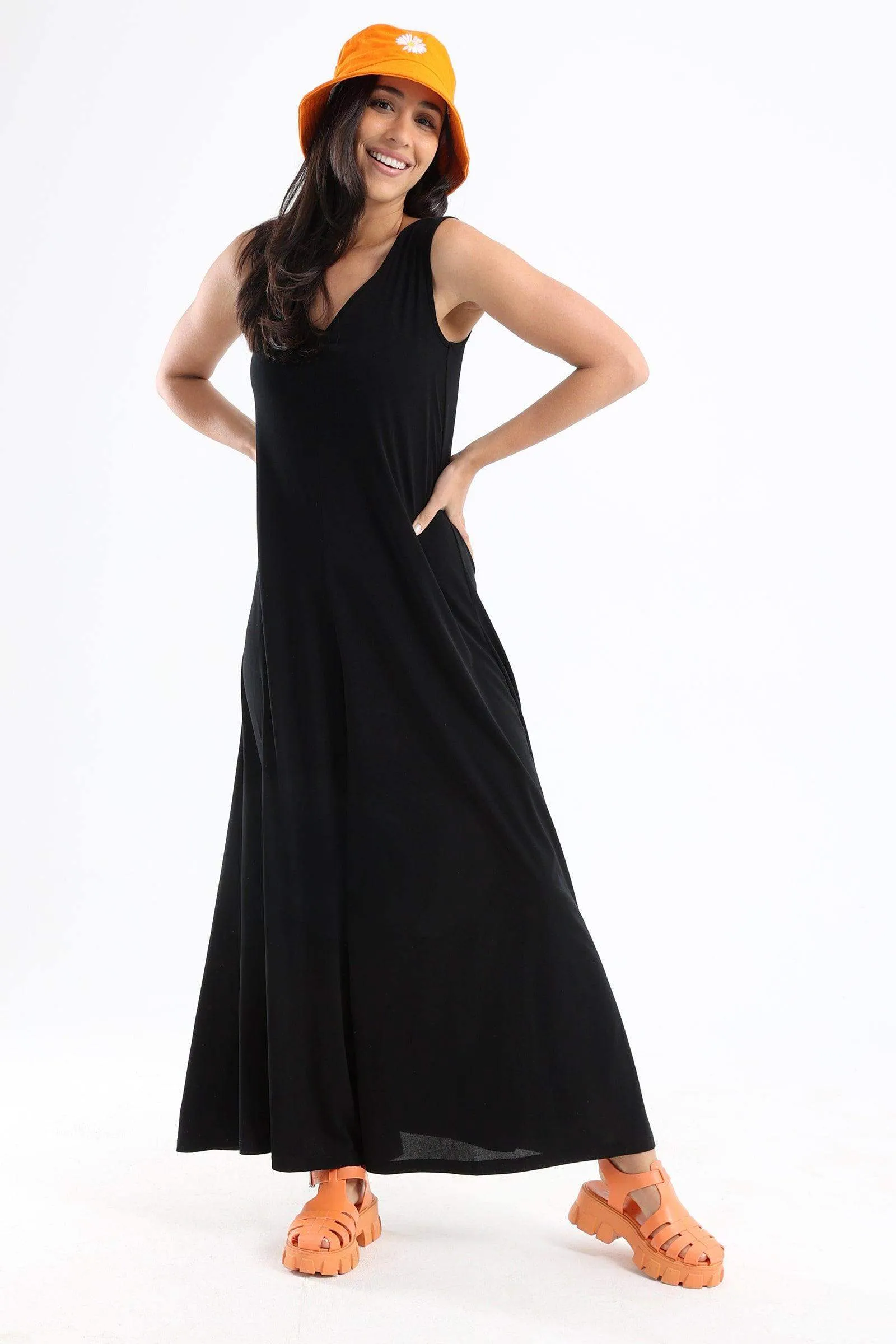 V-Neck Wide Leg Jumpsuit
