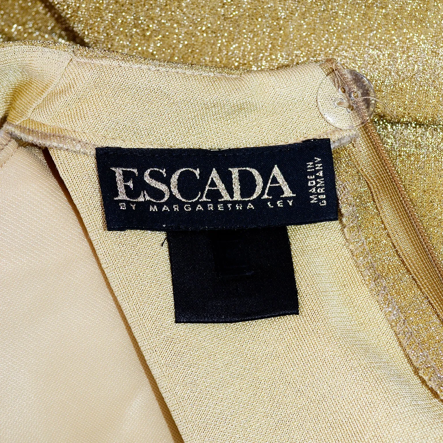 Vintage Escada 1980s Gold Lurex Jumpsuit Designed by Margaretha Ley