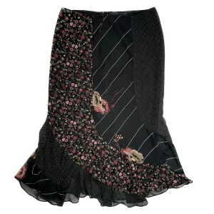VINTAGE FLORAL POLKA DOT MIDI SKIRT SIZE MEDIUM