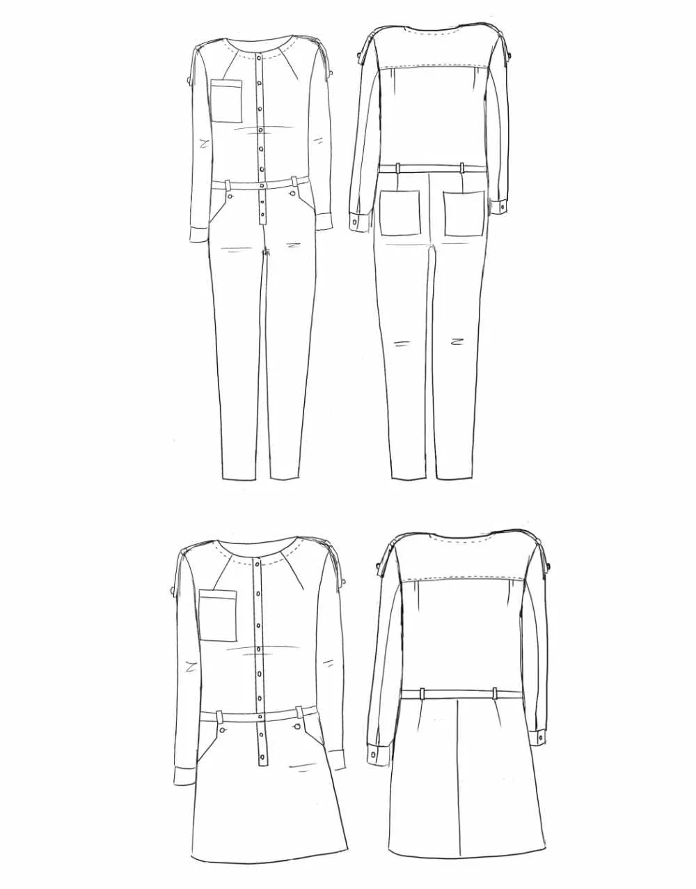 Vipère Jumpsuit & Dress Sewing Pattern, Maison Fauve