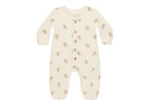 Waffle Long Sleeve Jumpsuit- Gingerbread