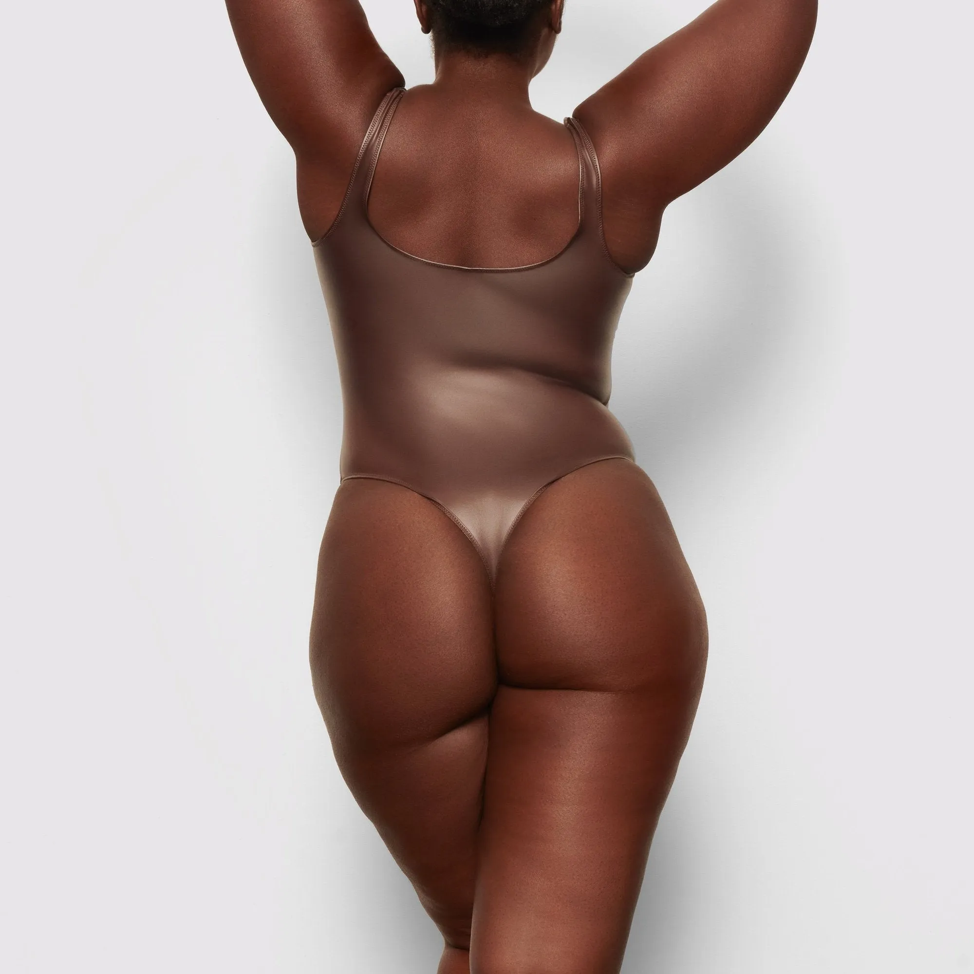 WET JERSEY TANK BODYSUIT | COCOA