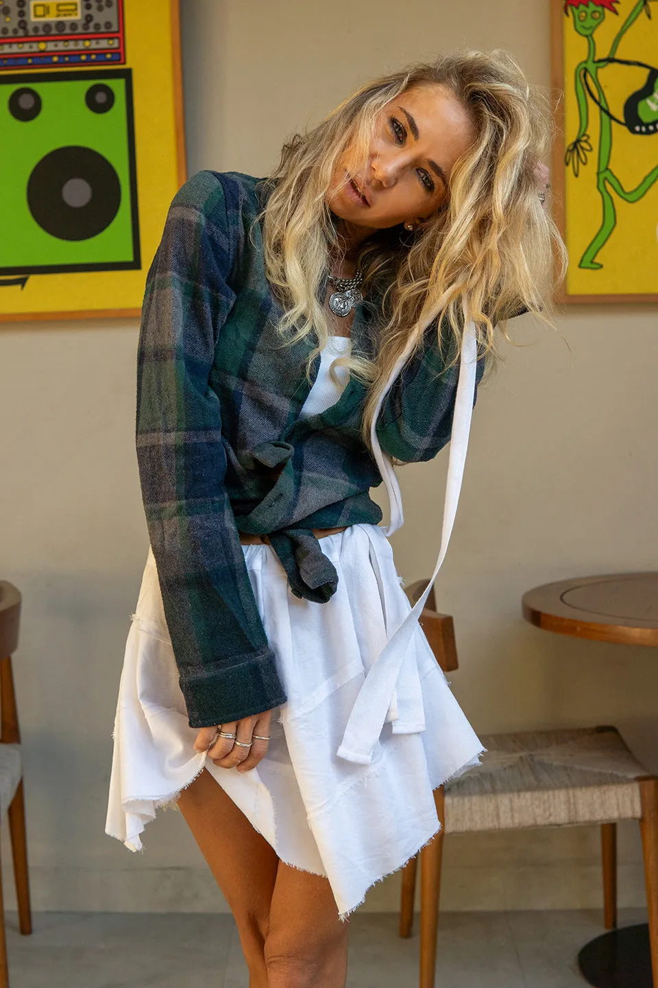 WHITE LAYERED SKIRT