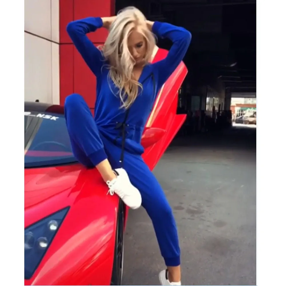 Women Casual Hoodie Long Sleeve onesie Jumpsuit romper