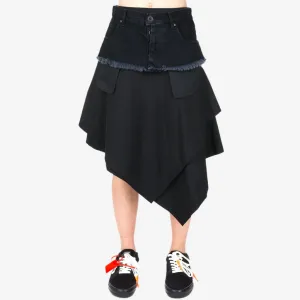 Womens Tela Asymmetrical Denim Skirt