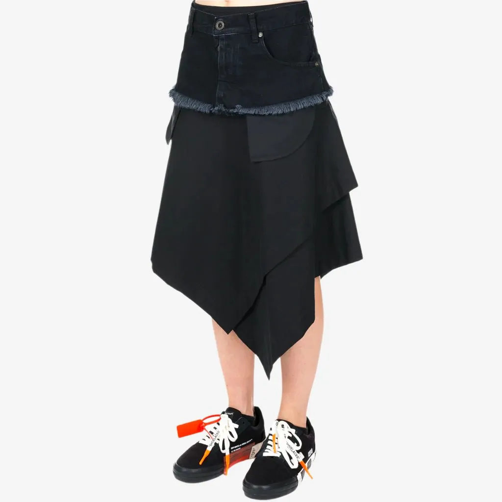 Womens Tela Asymmetrical Denim Skirt