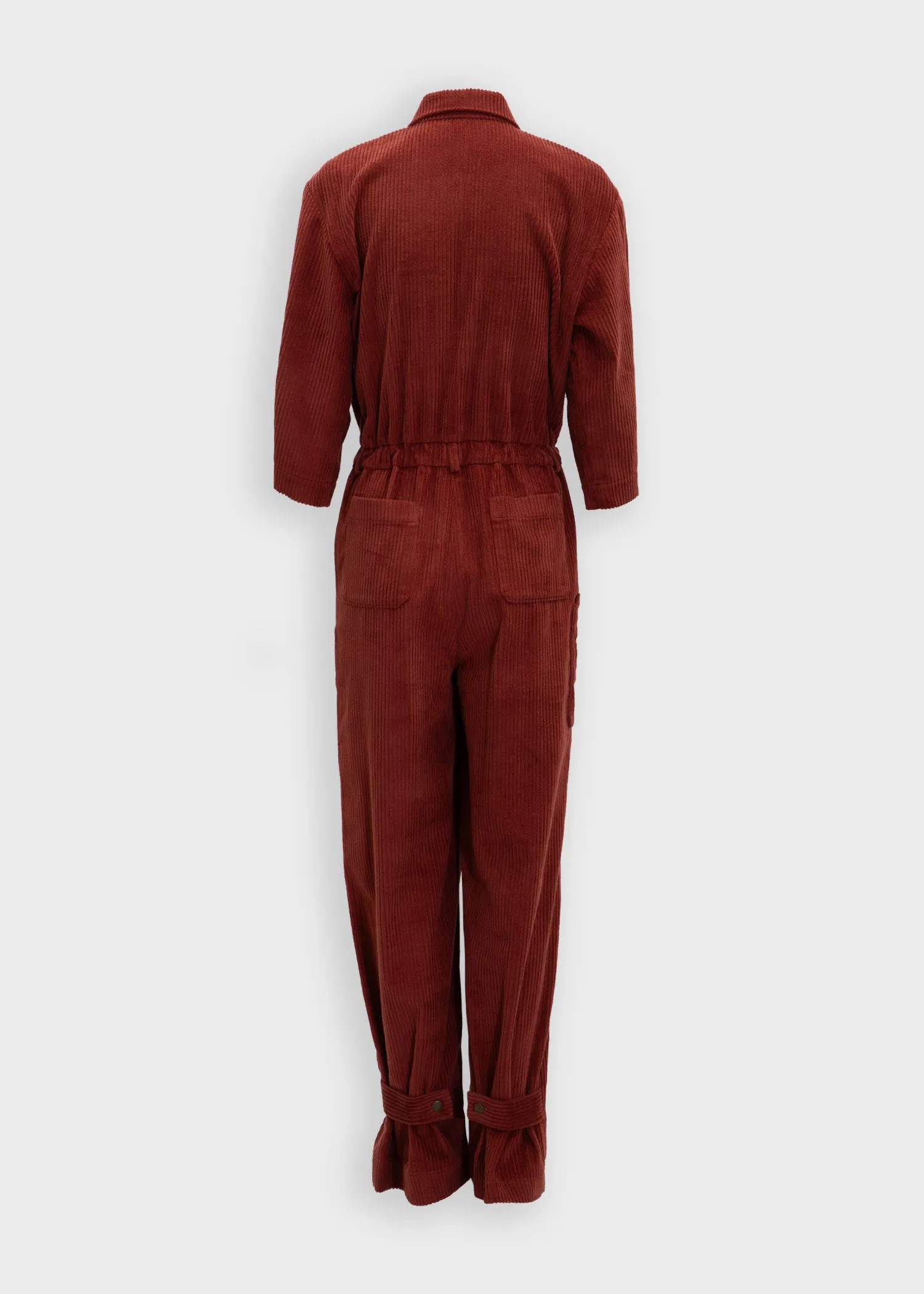YOLANDA Corduroy Jumpsuit - Brick Orange