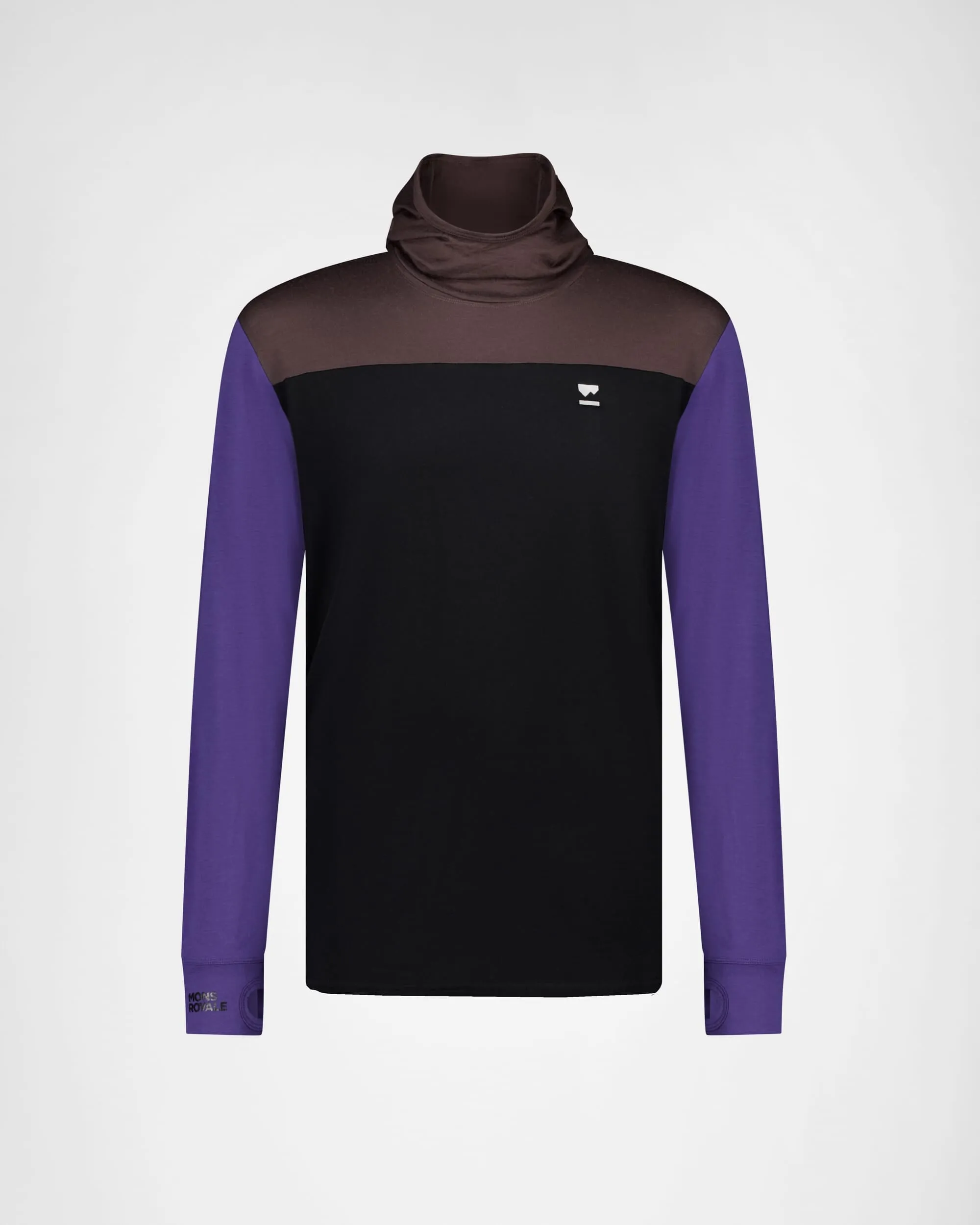 Yotei Merino Powder Hood Long Sleeve - Violet / Cedar / Black