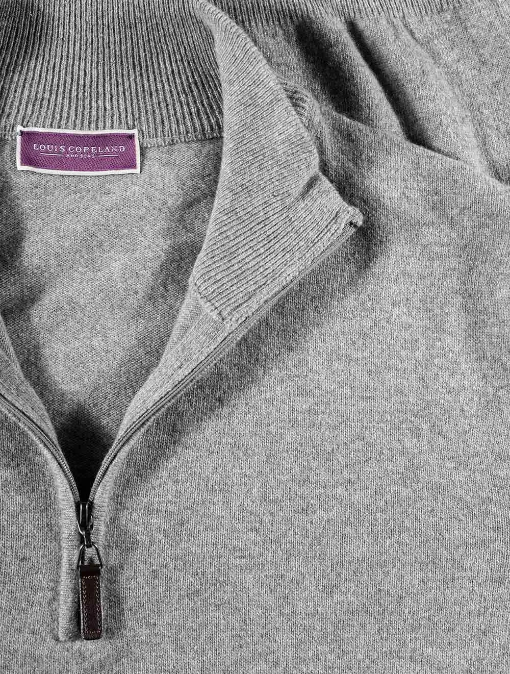 Zipped Mock Neck Jumper Grey